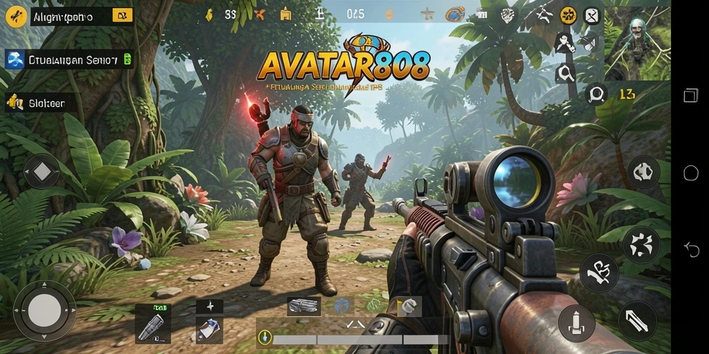 Menampilkan aksi menegangkan dalam gameplay TPS AVATAR808.
