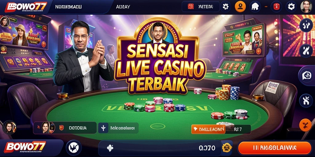 Tampilan permainan Live Casino yang nyata dan mendebarkan di BOWO77.