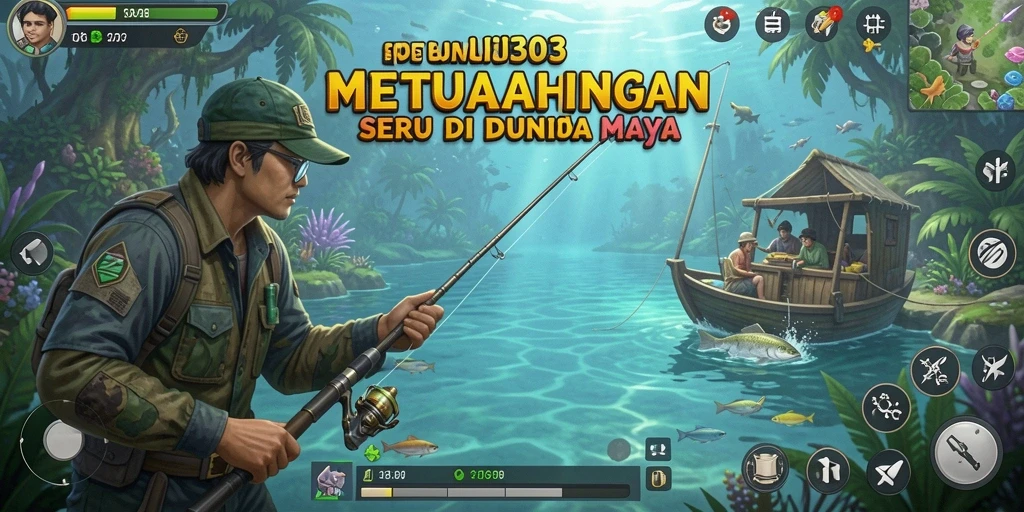 Tampilan gameplay BUMI303 dengan aksi memancing yang seru dan menarik.