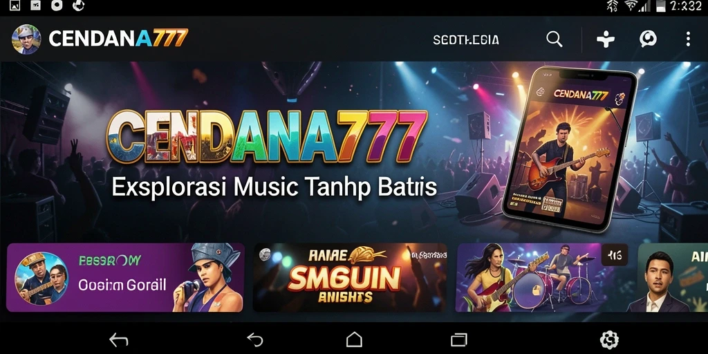 Tampilan gameplay interaktif CENDANA777 dengan berbagai pilihan musik.