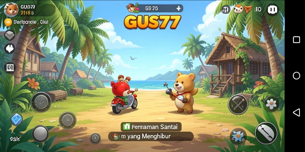 Tampilan gameplay GUS77 yang menarik dan penuh warna.