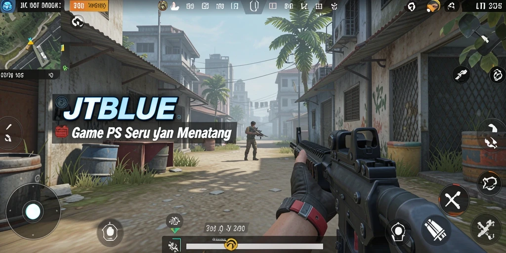 Tampilan gameplay JTBLUE yang intens dan menegangkan.
