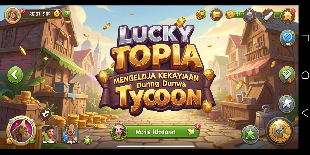 Gameplay menarik dalam LUCKYTOPIA dengan tantangan manajemen bisnis.